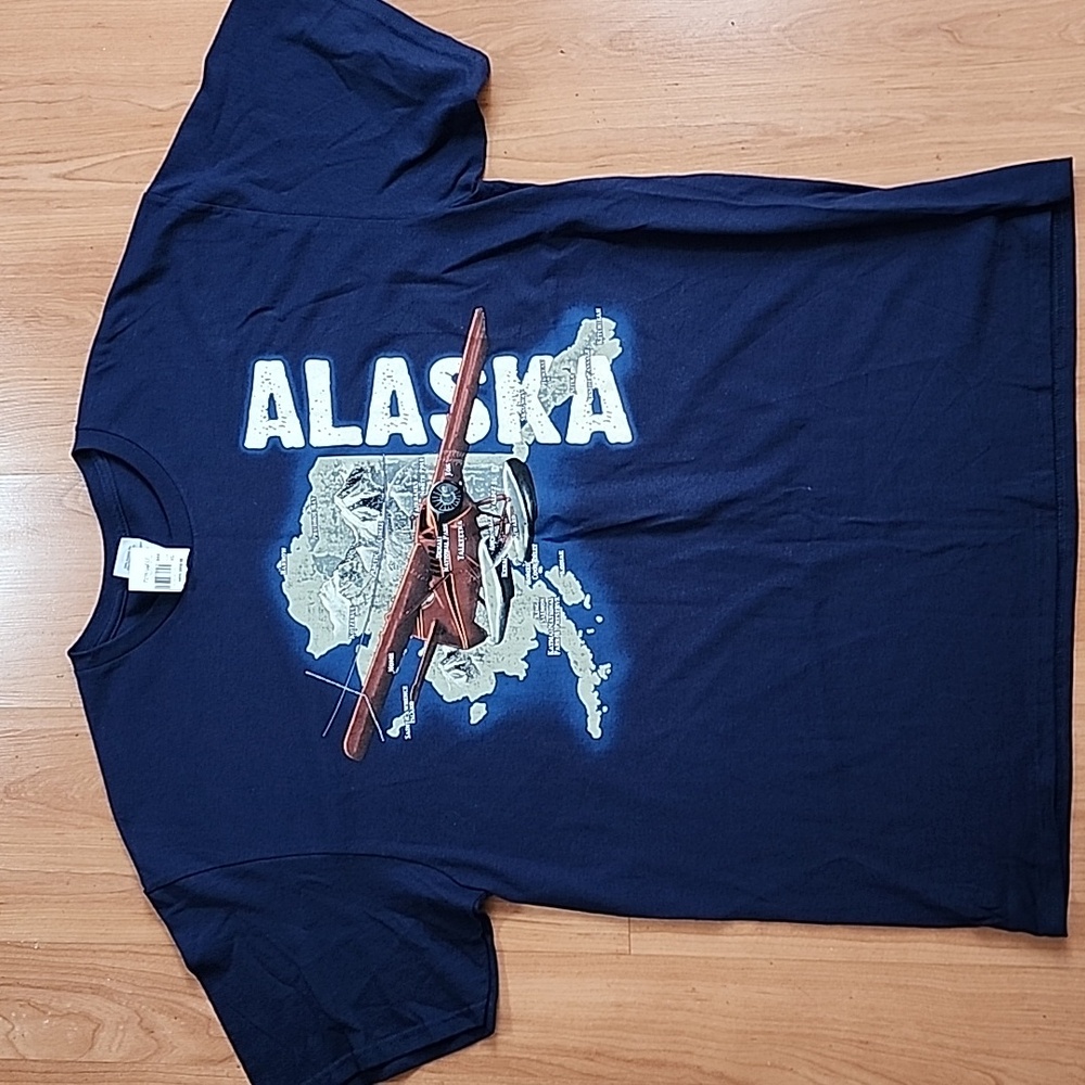 Vintage New With Tags Alaska Grapic Map Short Sleeve Tee